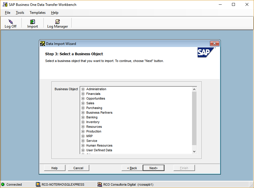Importar seus dados de planilhas para o SAP Business One